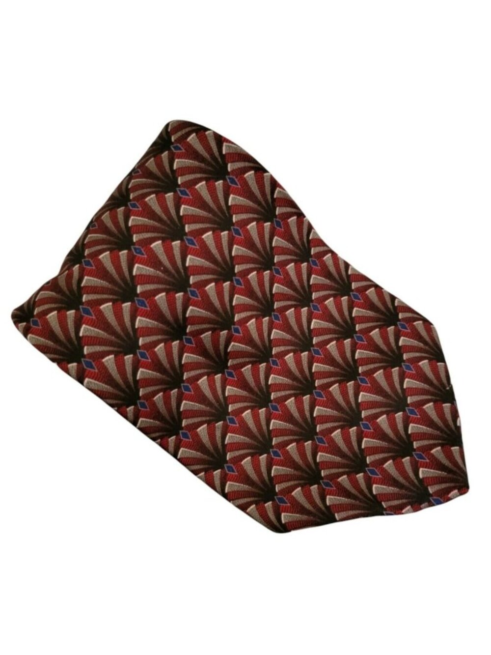 Van Heusen Silk Tie Red Blue Diamonds Mens Necktie Business Career Menswear